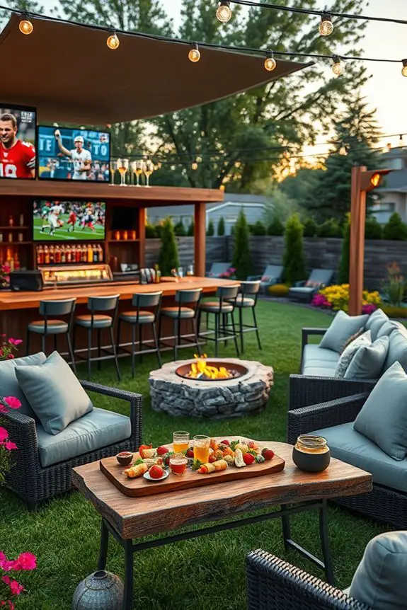 backyard sports bar setup