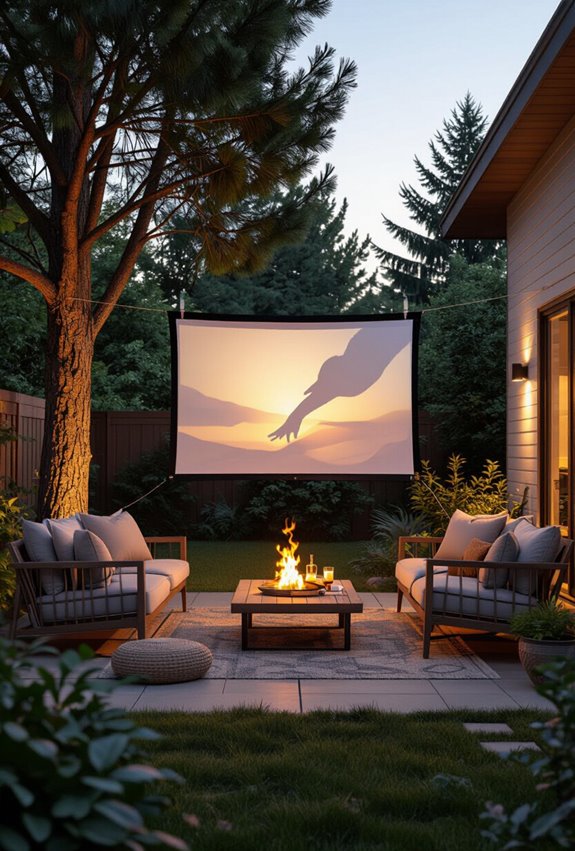 backyard starlit cozy movie night
