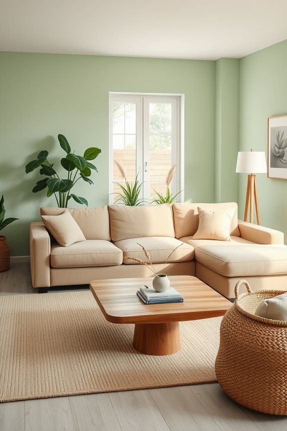 balanced neutral green decor