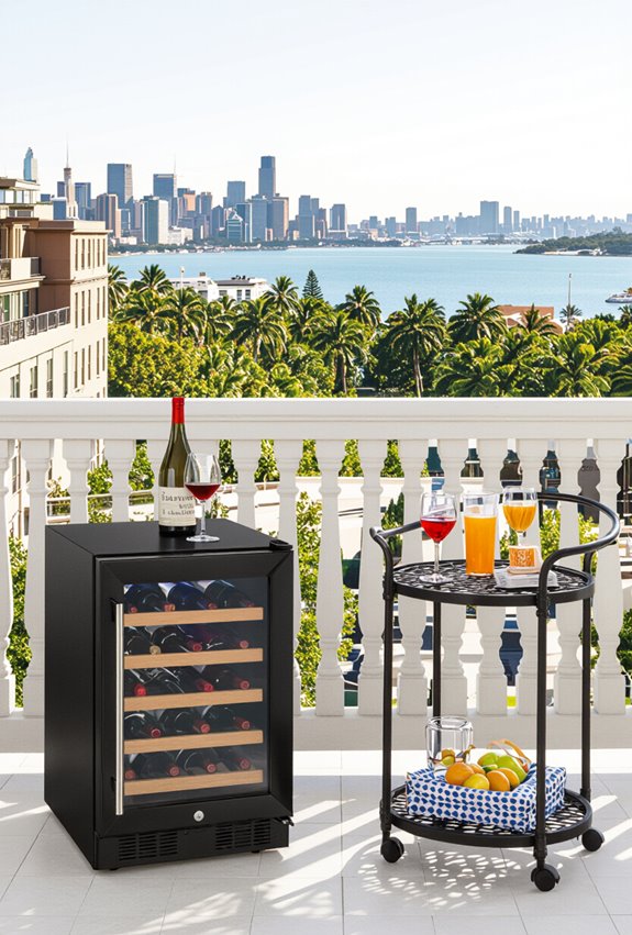 balcony chilled wine tasting station
