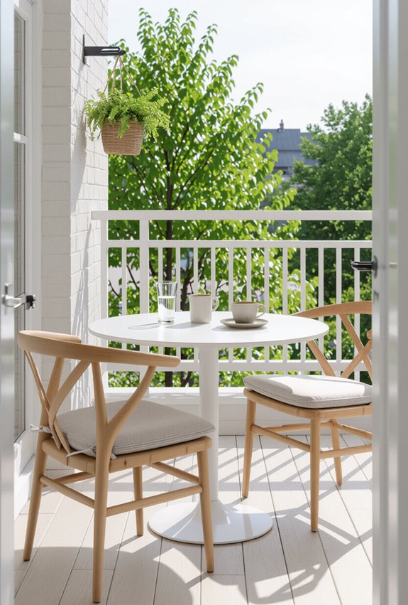balcony herb filled breakfast nook