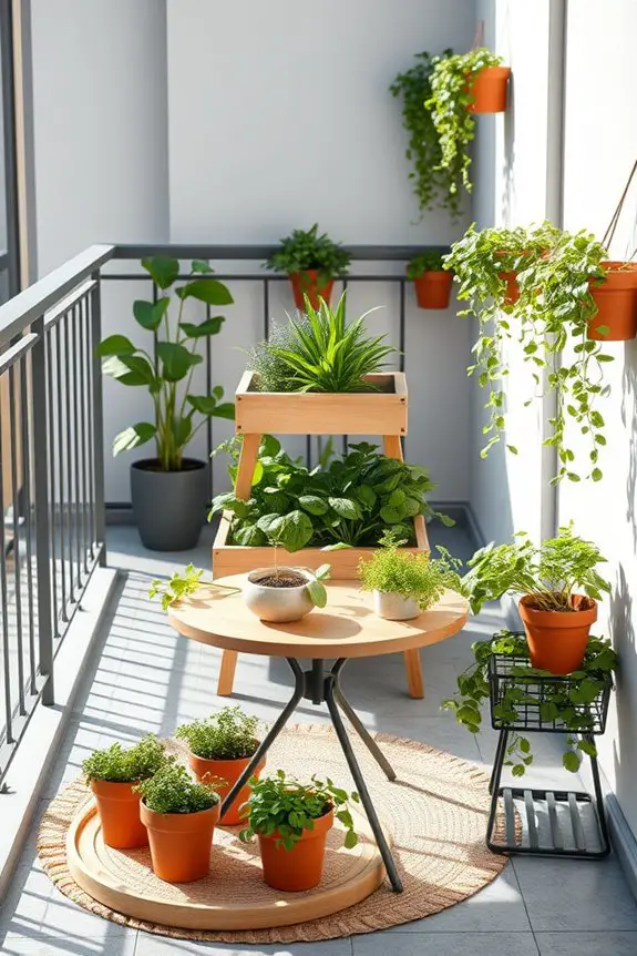 balcony mini herb garden