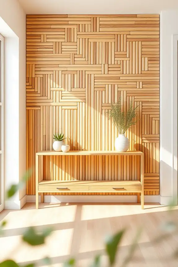 bamboo accent wall design