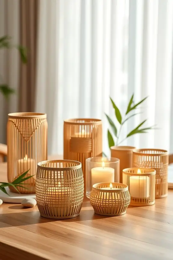 bamboo candle holders ambiance