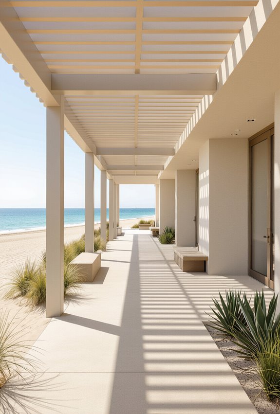 bamboo canopied ventilated coastal walkways