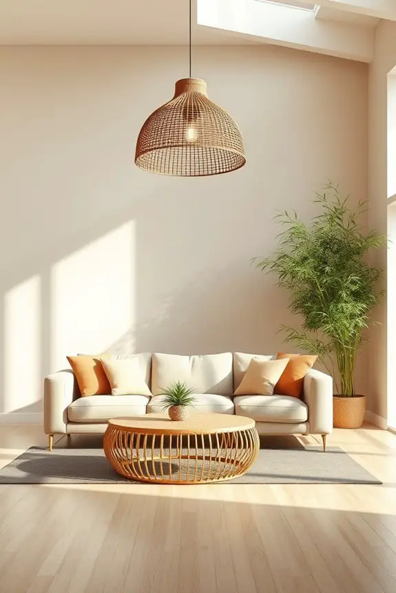 bamboo lighting enhances ambiance
