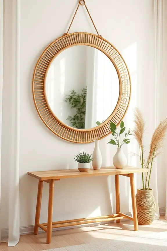 bamboo mirrors enhance interiors