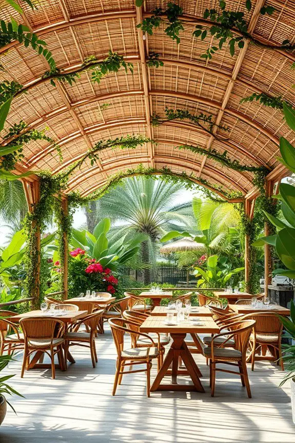 bamboo structures create ambiance