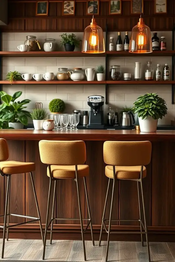 bar counter with stools
