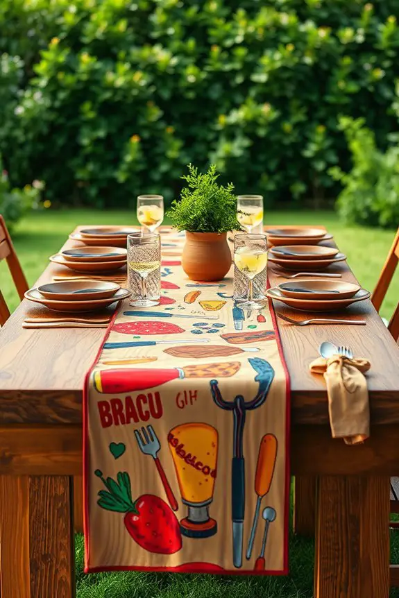 barbecue table runner decor