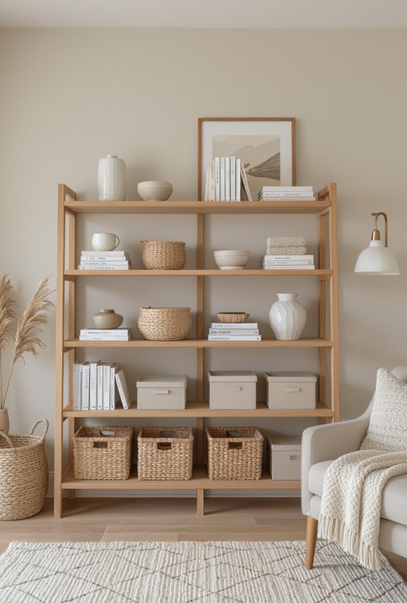 baskets boxes hide clutter