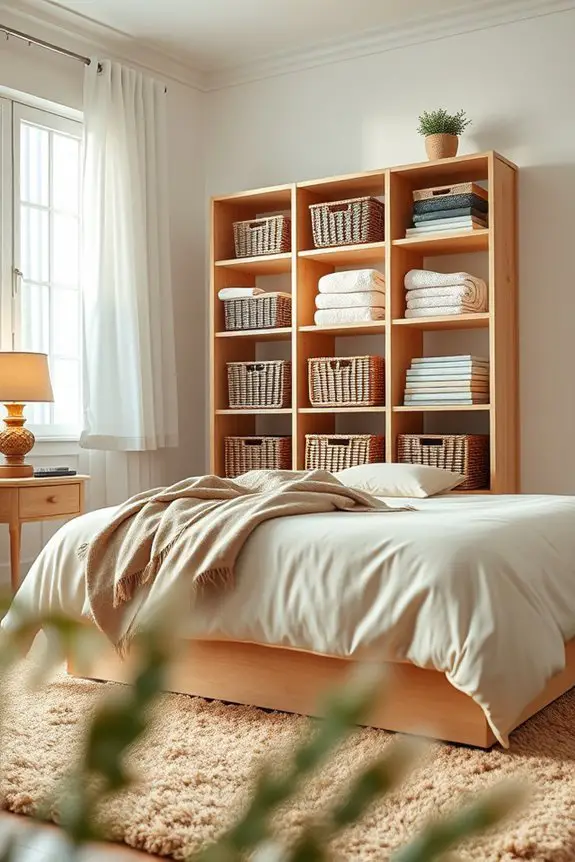 baskets enhance guest room organization