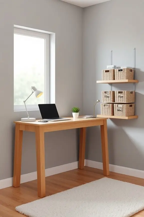 baskets enhance organized workspace
