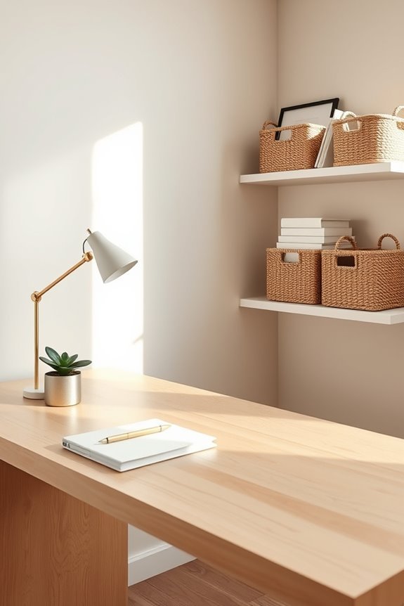 baskets for organized workspace