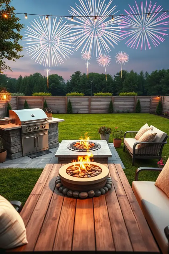 bbq with fireworks viewing