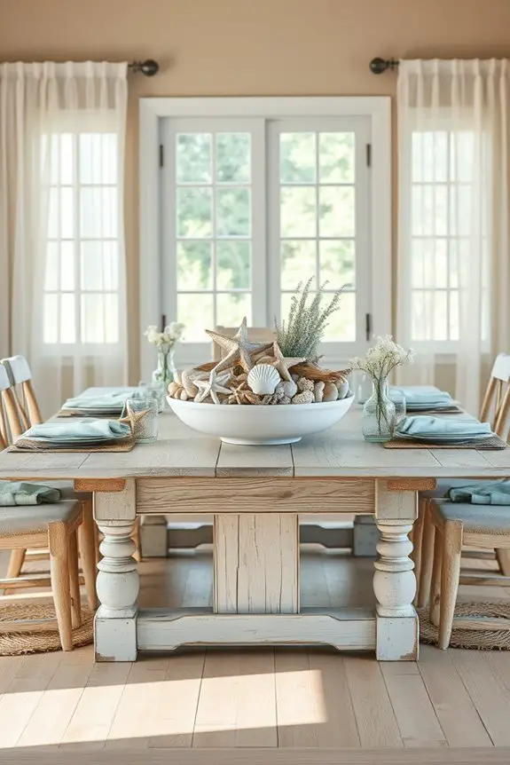 beach themed dining centerpieces