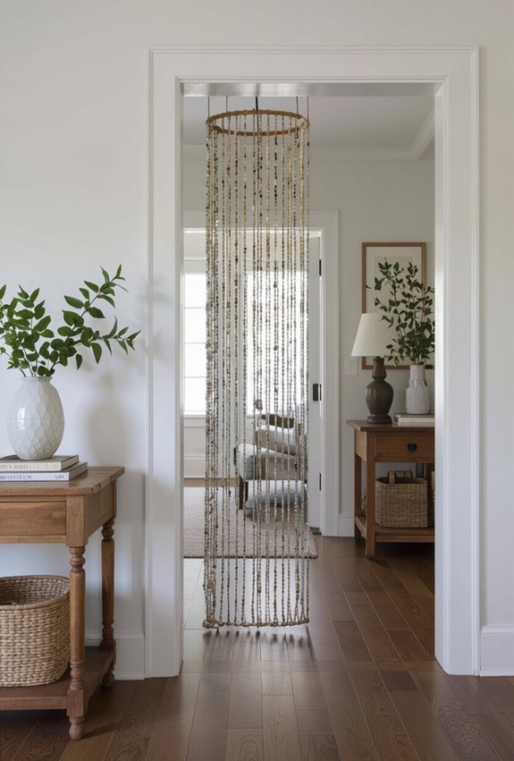 beaded layered boho entryway curtain