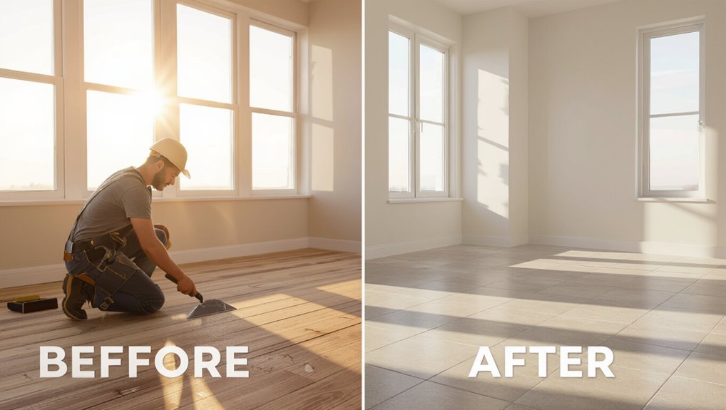 before and after tile guide