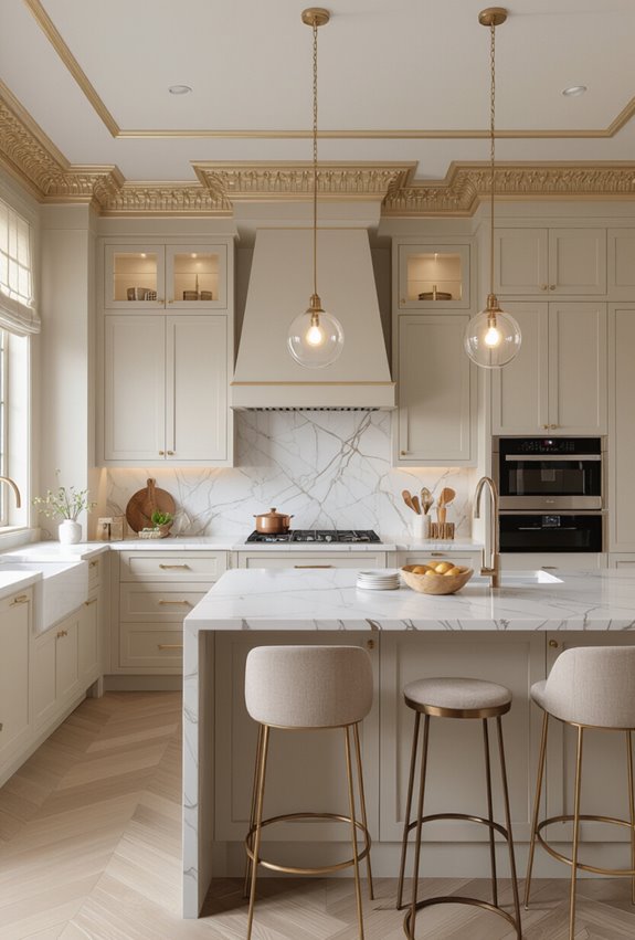beige ceiling with gilding