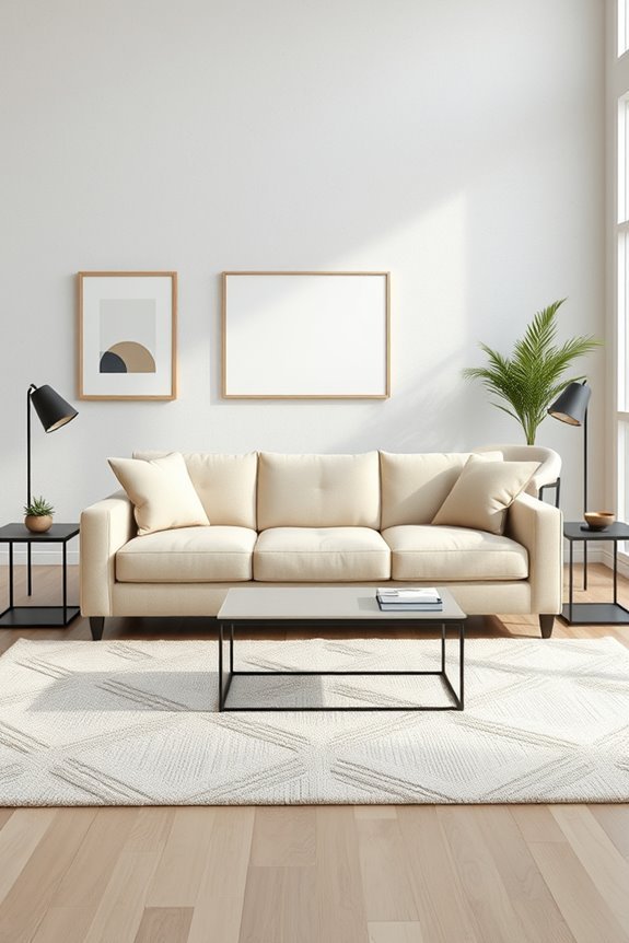 beige couch bold accents