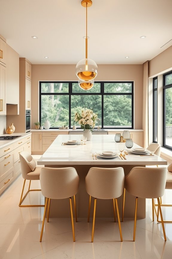 beige gold kitchen design