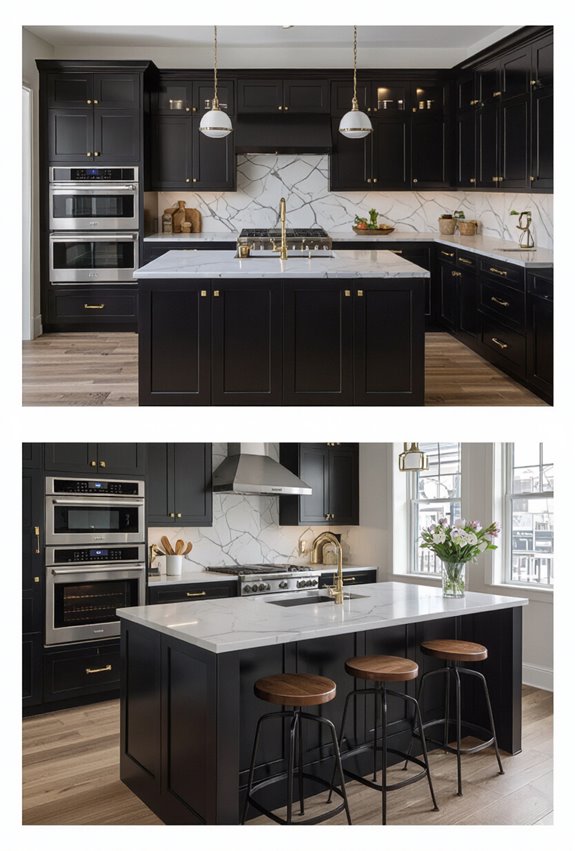 beige lacquer cabinets with gold