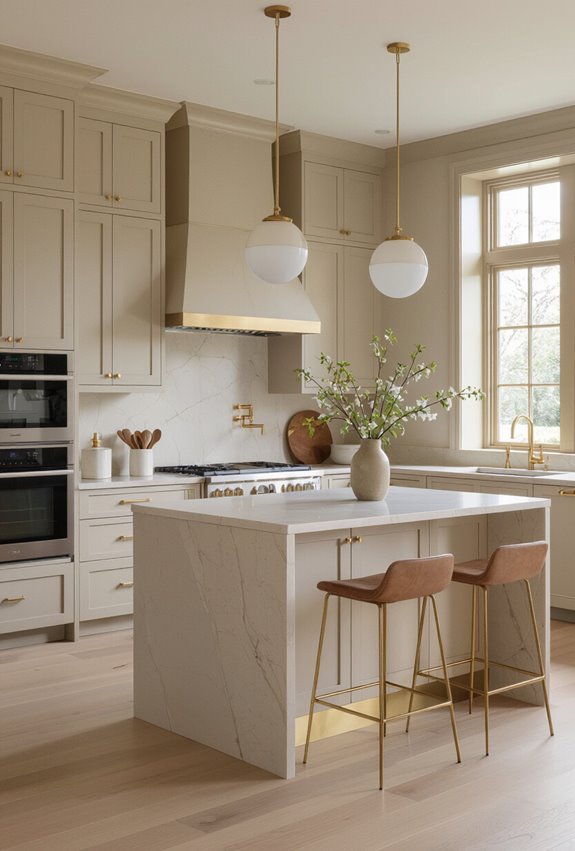 beige millwork with gold