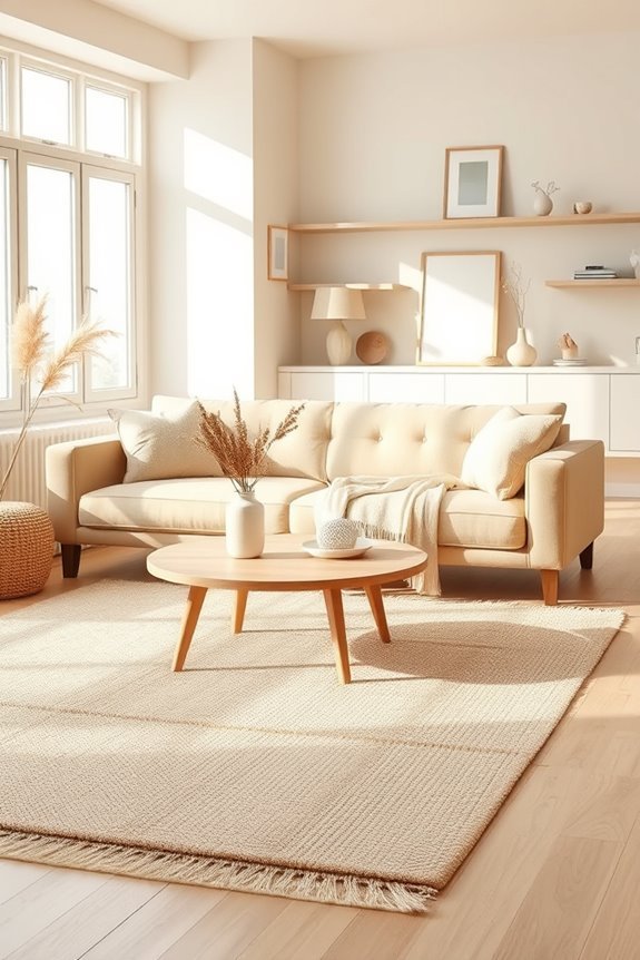 beige monochromatic living room