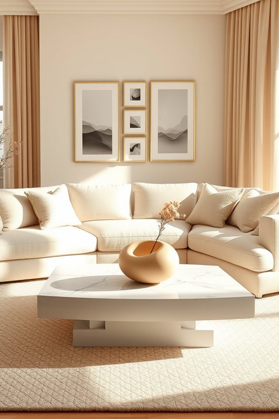 beige sculptures enhance decor