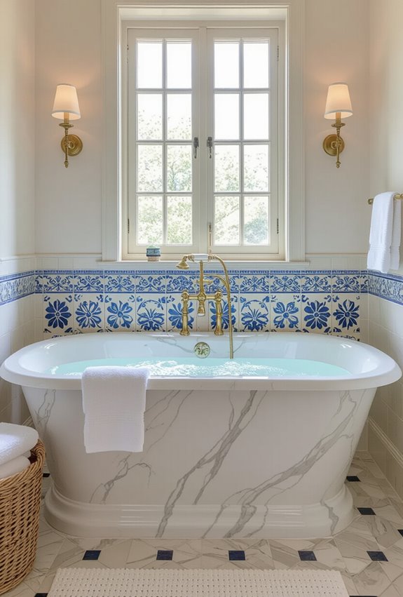 bespoke hand painted tile backsplash