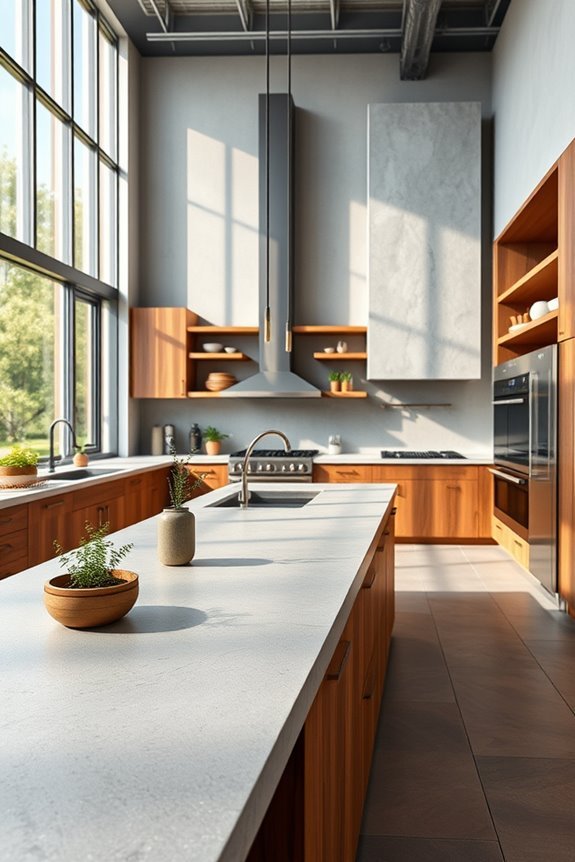 beton and wood contrast