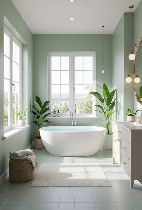 biophilic emerald open wetroom design