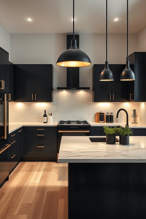 black and cream lighting ambiance