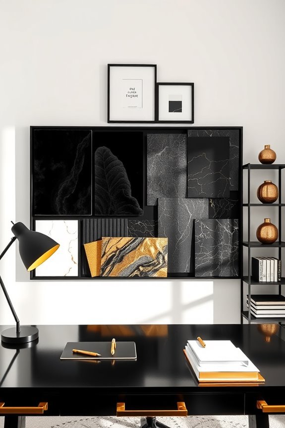 black and gold inspiration board