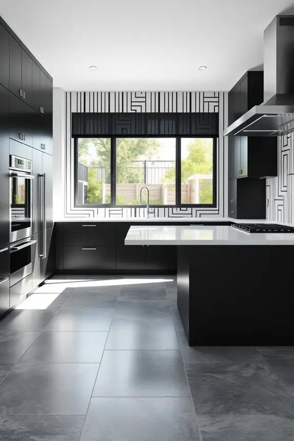 black and white tiles