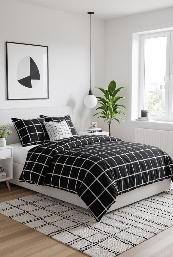 black and white with accents