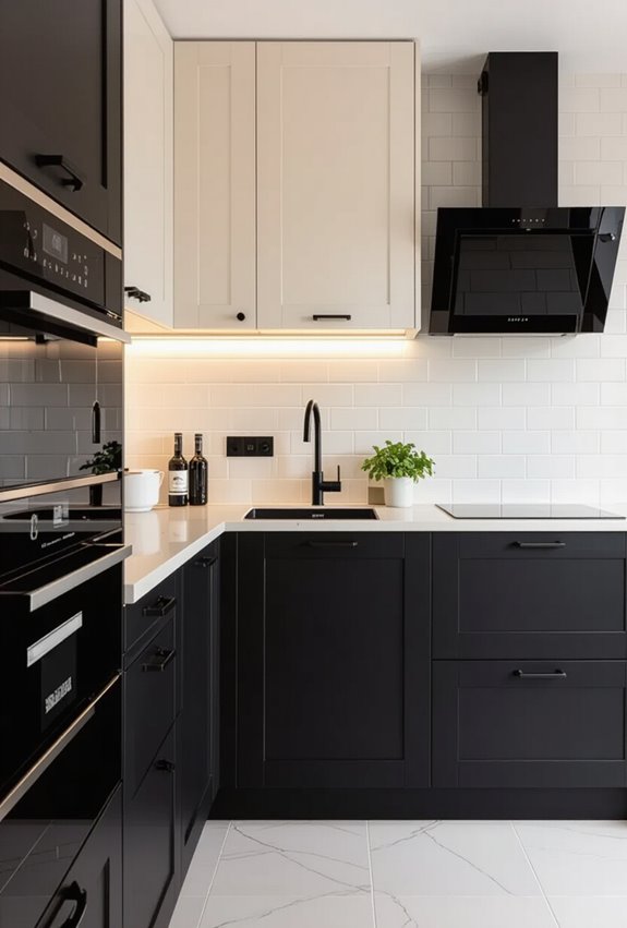 black focal points creamy expanses