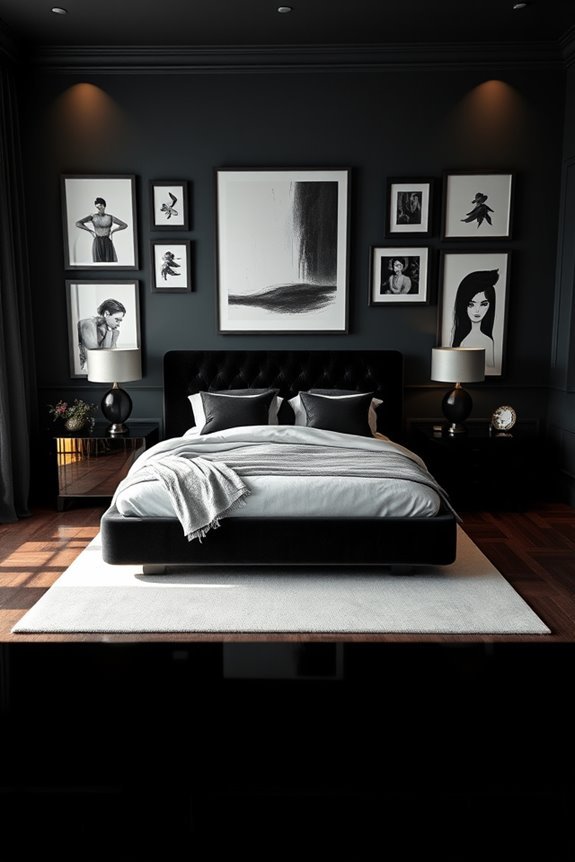 black framed artwork displays elevate