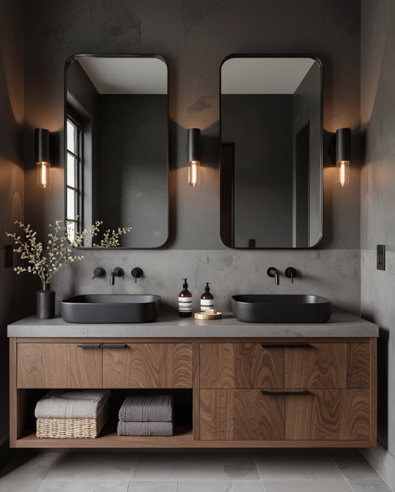 black framed mirror elegance