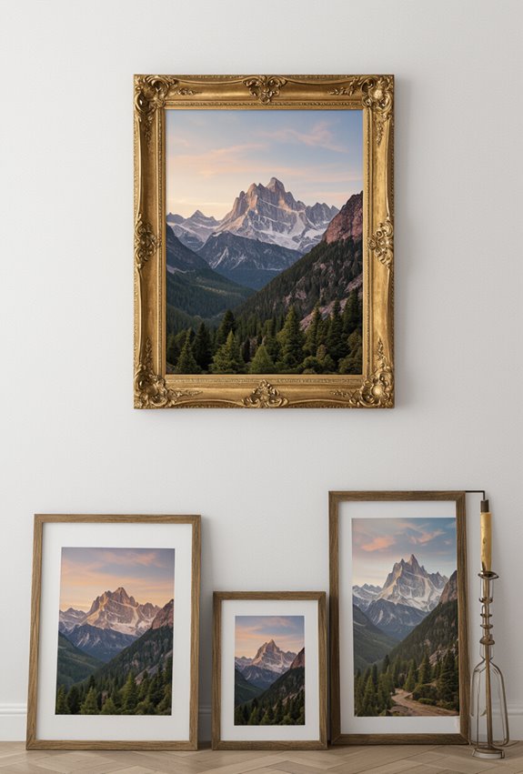 black frames rose gold mats