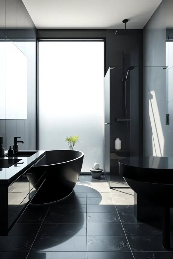 black glass bathroom elegance