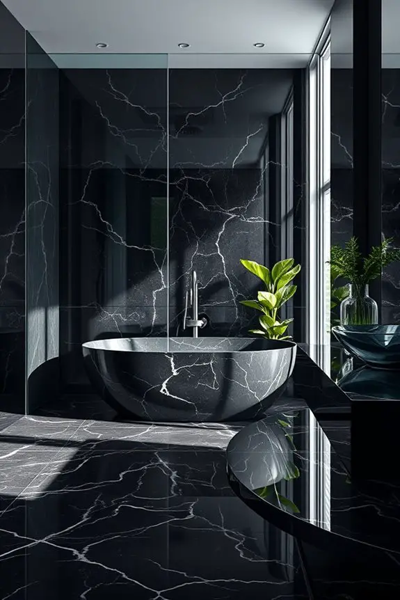 black marble glass elegance