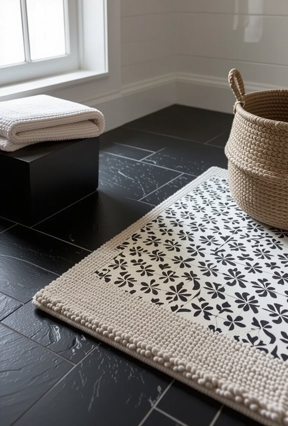 black stone patterned rugs