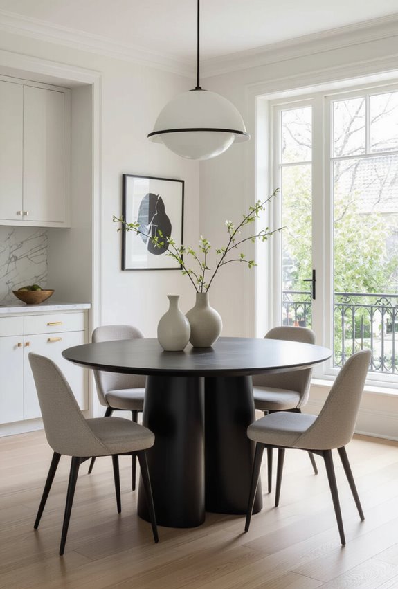 black table anchors eclectic mix