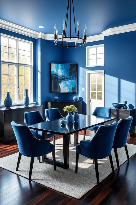 blue and black dining