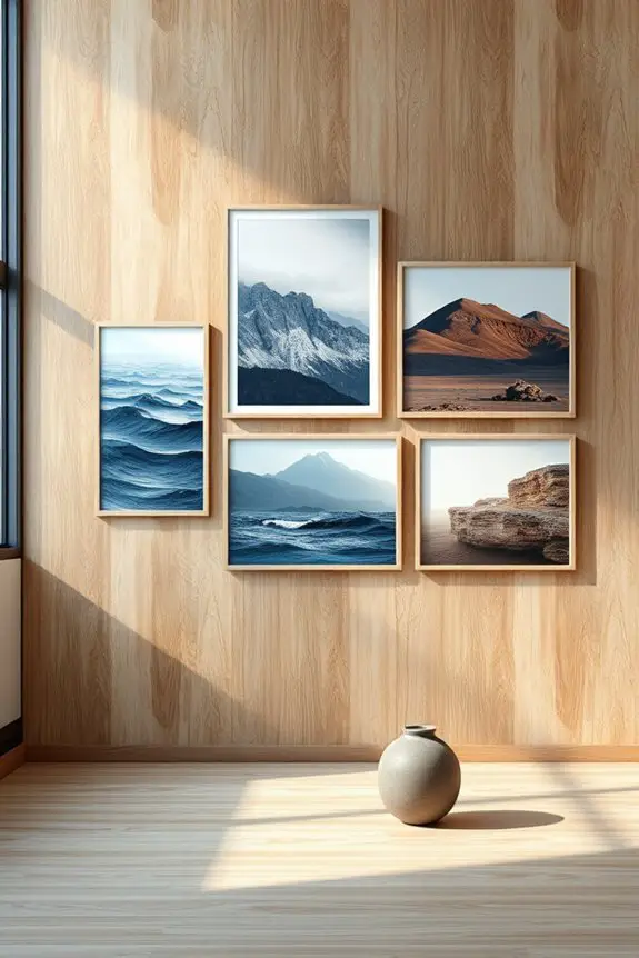 blue and brown collages