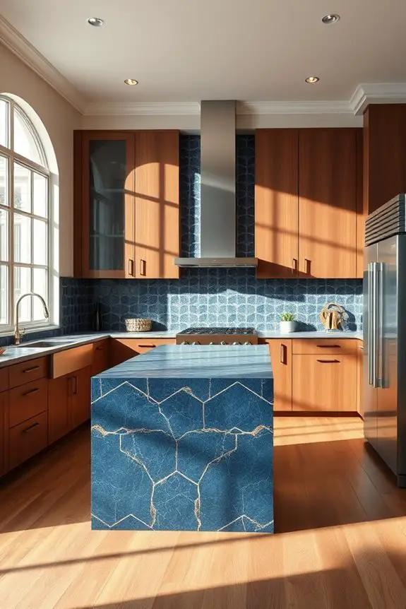 blue and brown patterns
