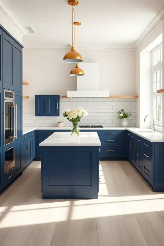 blue and cream kitchen
