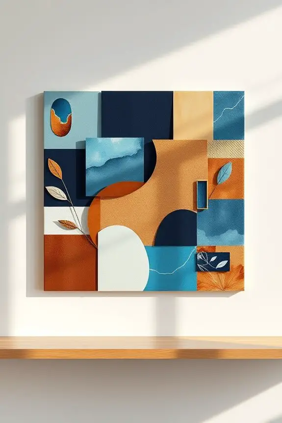 blue brown collage creativity