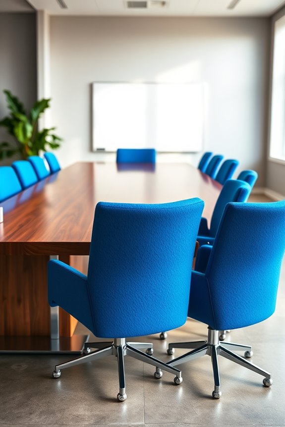 blue chairs for collaboration